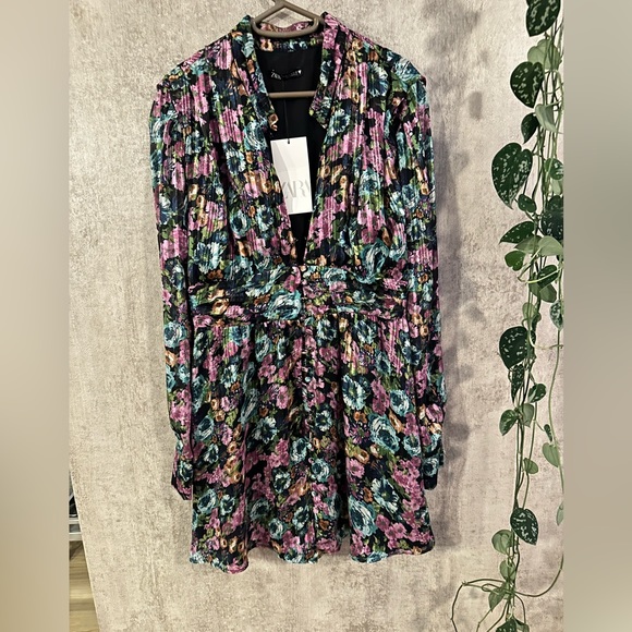 ZARA floral long sleeve dress - Picture 3 of 5